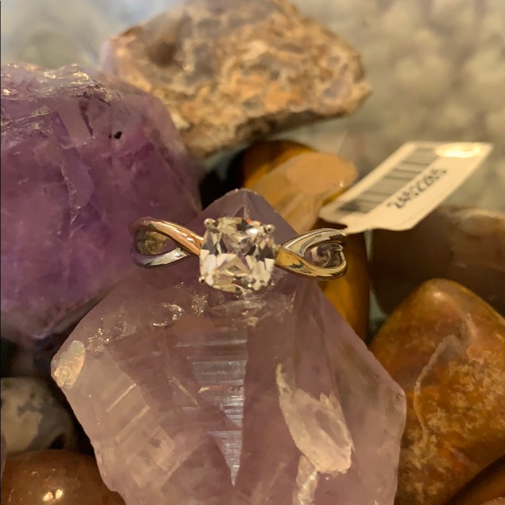 Lab-Grown White Sapphire 10k Gold & .925 STS